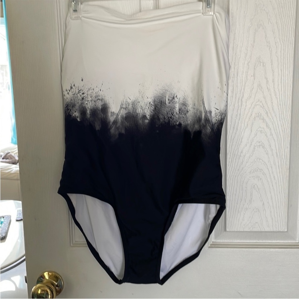 Calvin Klein White to Black Ombre Strapless Bodysuit